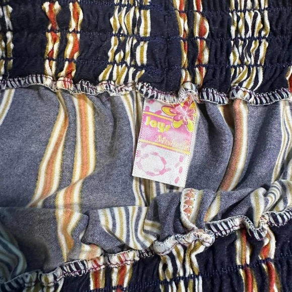 Joys Mishelle Stretch Waisted Striped and Flared Rayon Pants Boho Women's 24" - Picture 3 of 5